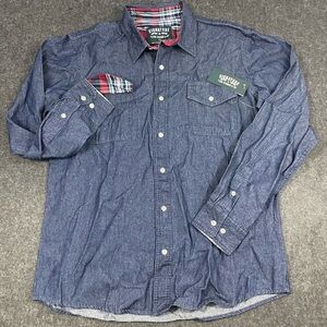 Signature by Levi Strauss Blue Casual Button Down Shirt